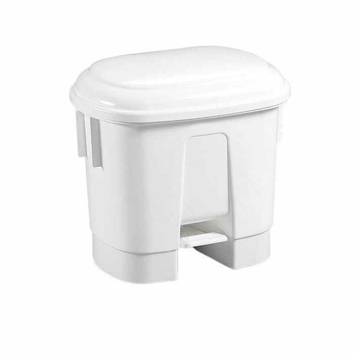 TTS Derby L Contenedor con tapa blanca y pedal 30 L