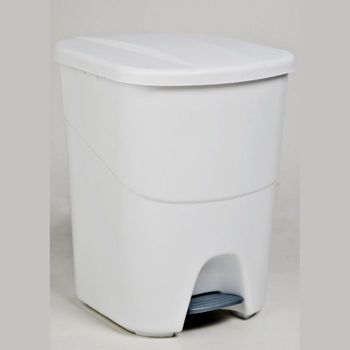 Papelera con pedal blanca 40 L
