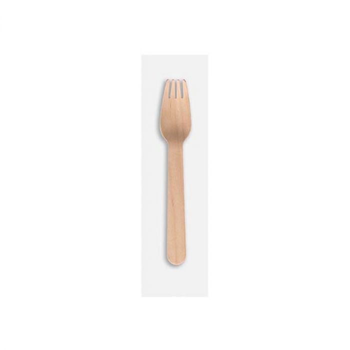 Tenedores desechables de madera 16 cm ( 100 uds.)