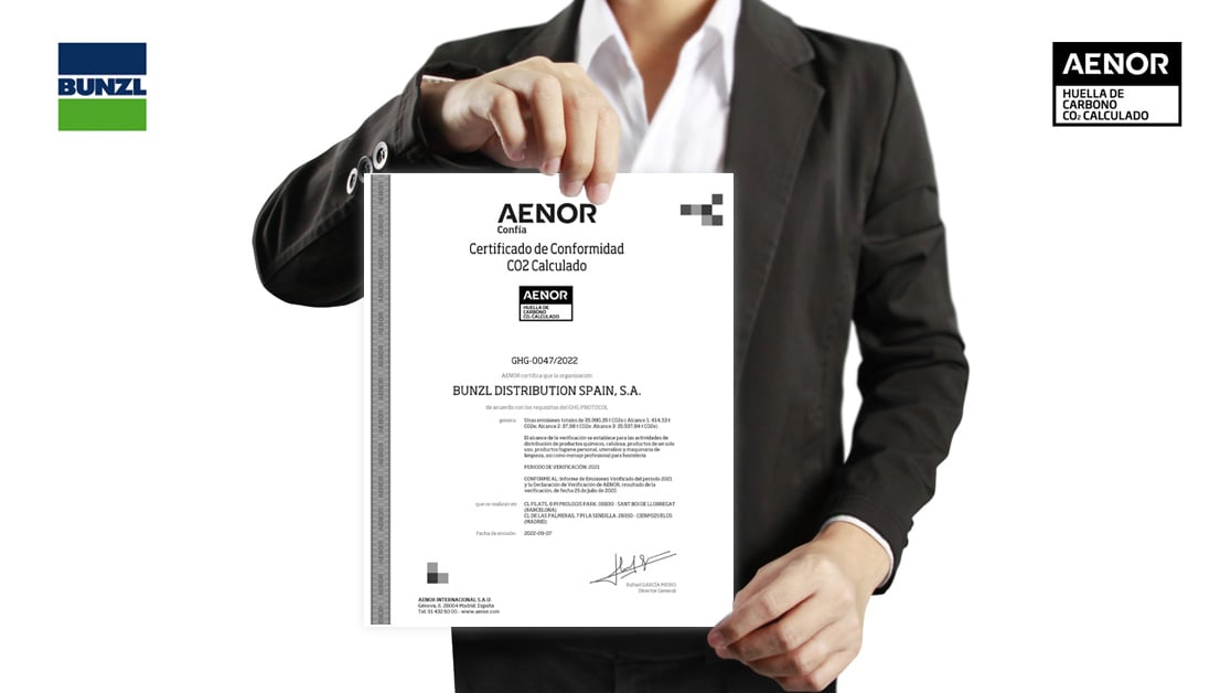 Certificado AENOR GHG Protocol Bunzl Distribution Spain